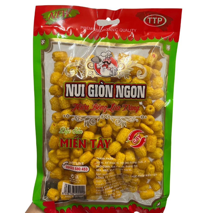 Nui giòn ngon hiệu bông lúa vàng (vị cay) 200g 辣味炸通心粉