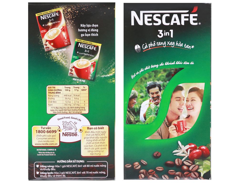 Nescafe cà phê 3in1 đậm vị cà phê hộp xanh 340g - 越南咖啡 3in1