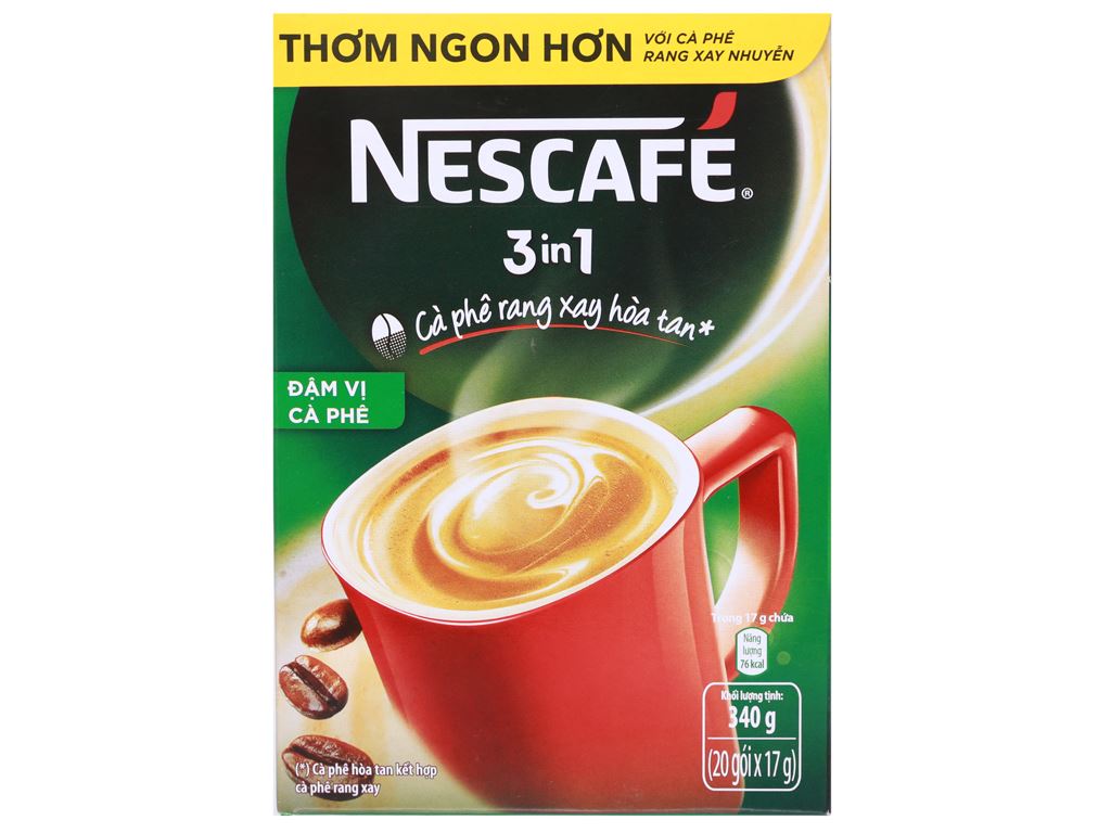 Nescafe cà phê 3in1 đậm vị cà phê hộp xanh 340g - 越南咖啡 3in1