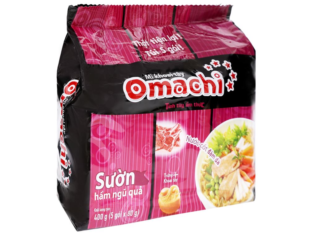 Omachi mì tôm sườn hầm ngũ quả 80g - 排骨風味麵