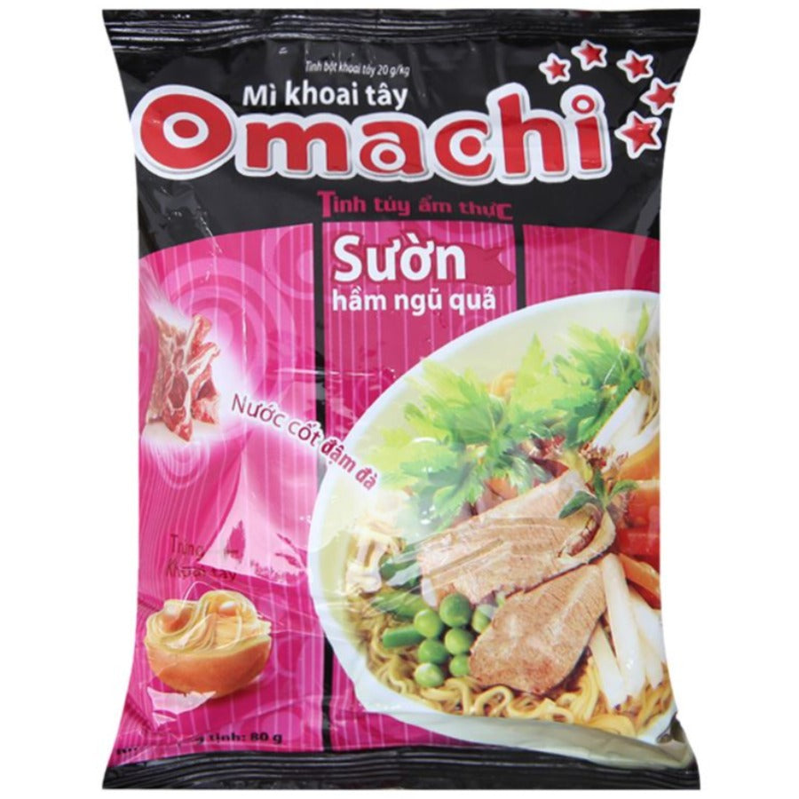 Omachi mì tôm sườn hầm ngũ quả 80g - 排骨風味麵