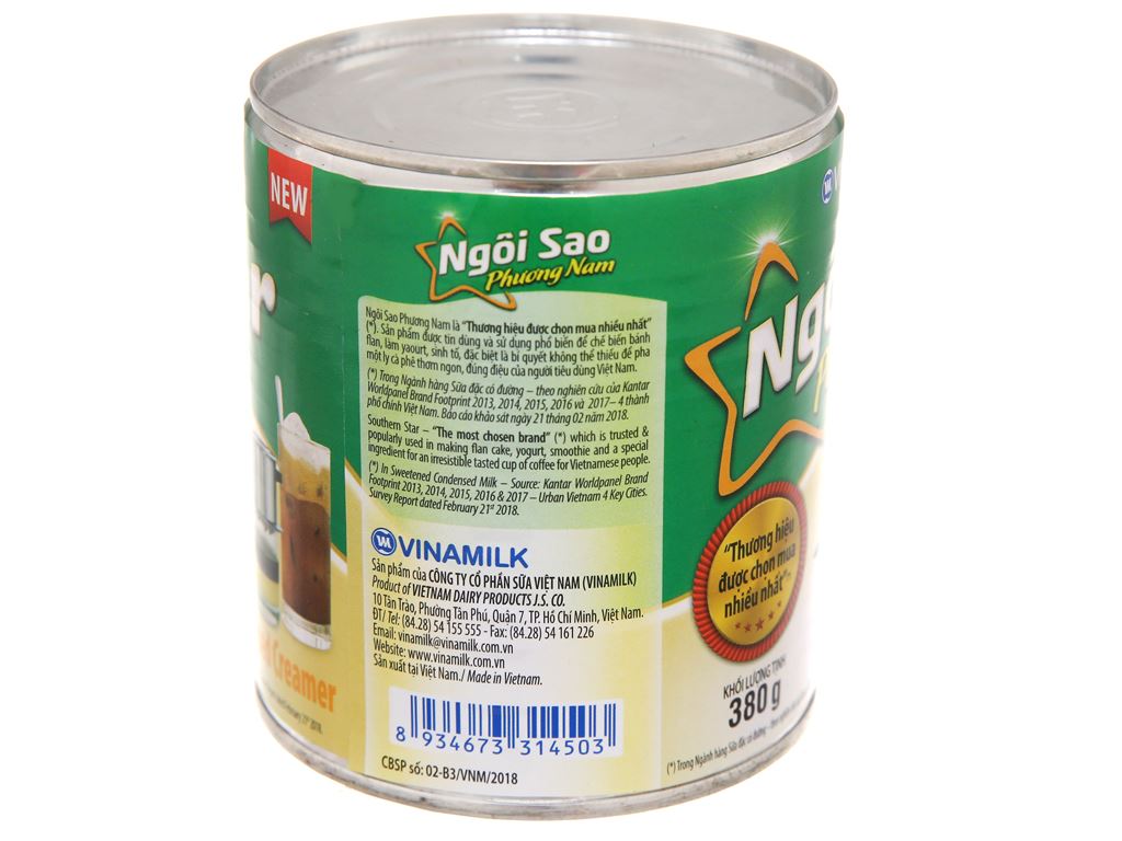 Vinalmilk sữa đặc ngôi sao phương nam 380g - 越南煉乳（煉奶）